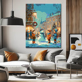 Paint by Numbers Christmas Illustration Christmas Village Art